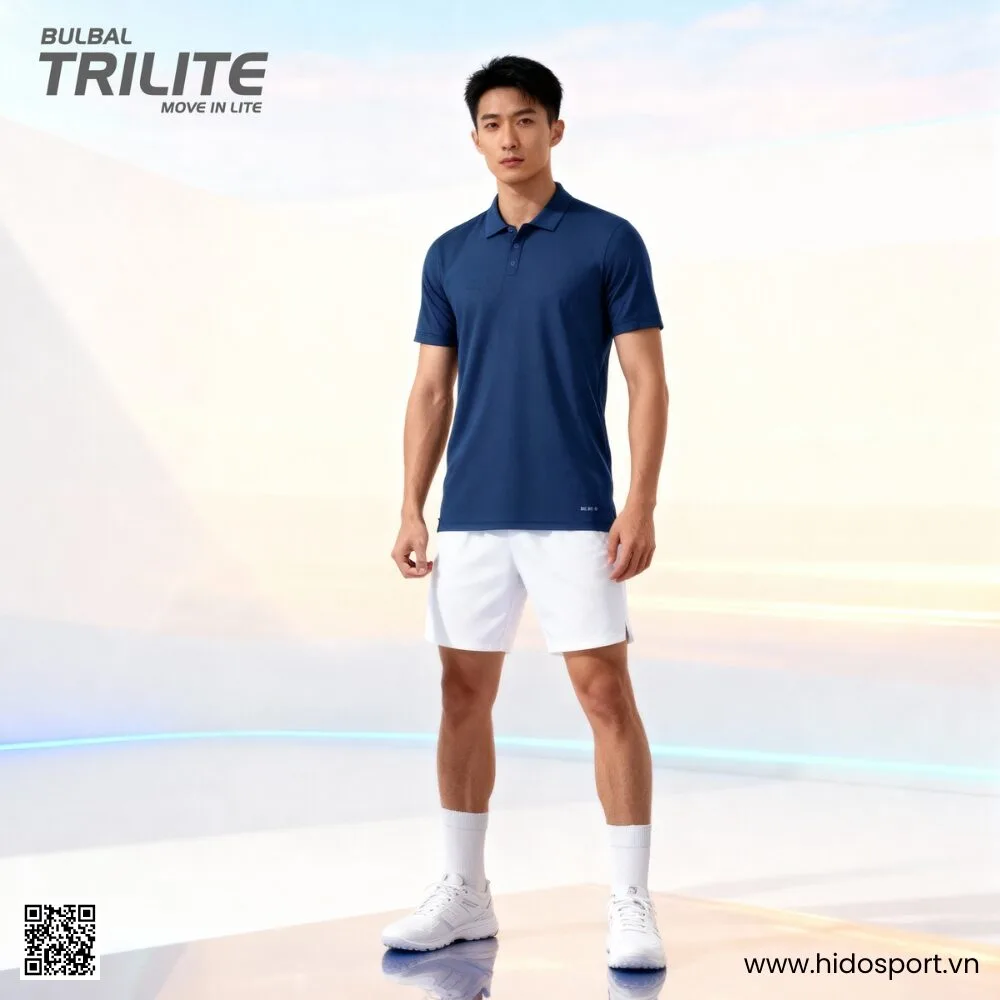 (TITLE)% Áo Polo Thể Thao Nam Bulbal Trilite Chính Hãng 2025 - Xanh Coban Nền
