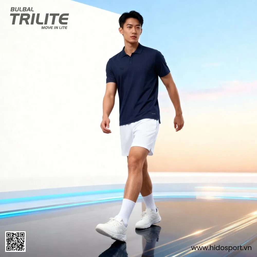 (TITLE)% Áo Polo Thể Thao Nam Bulbal Trilite Chính Hãng 2025 - Xanh Navy Nền