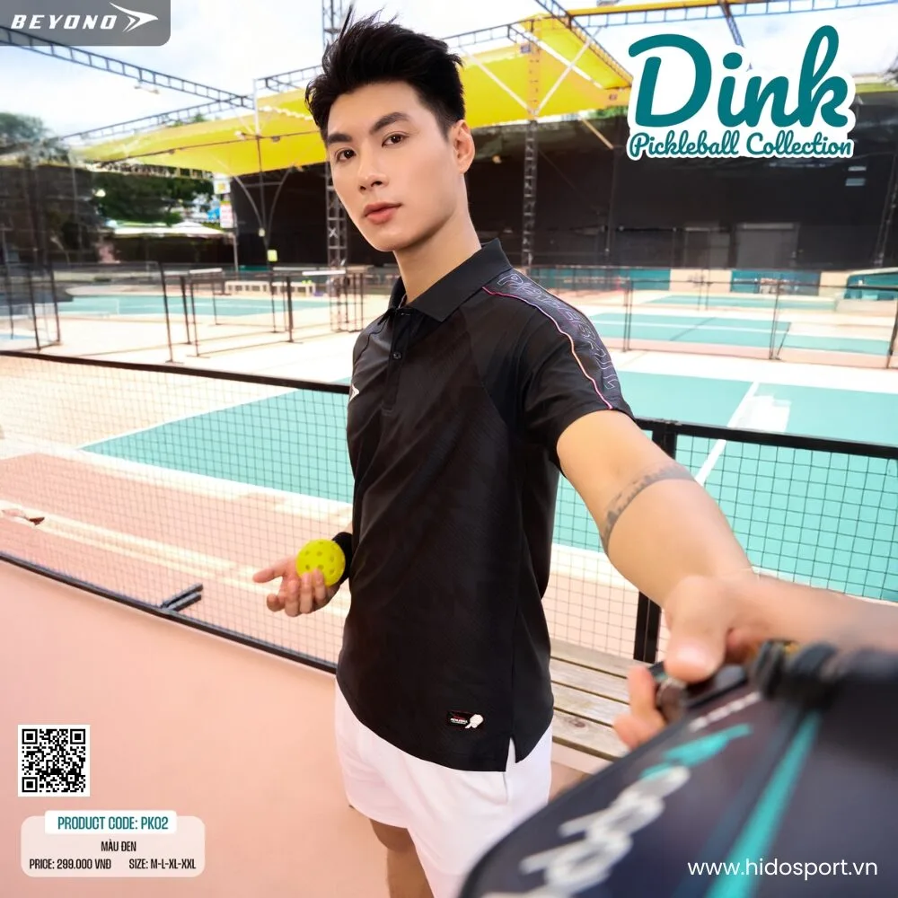 (TITLE)% Áo Polo Thể Thao Nam Nữ Beyono PK02 Chính Hãng 2025 - Nam Đen