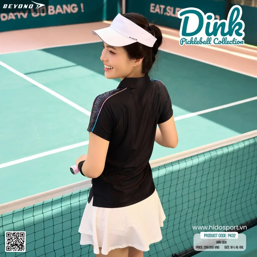 (TITLE)% Áo Polo Thể Thao Nam Nữ Beyono PK02 Chính Hãng 2025 - Nữ Đen