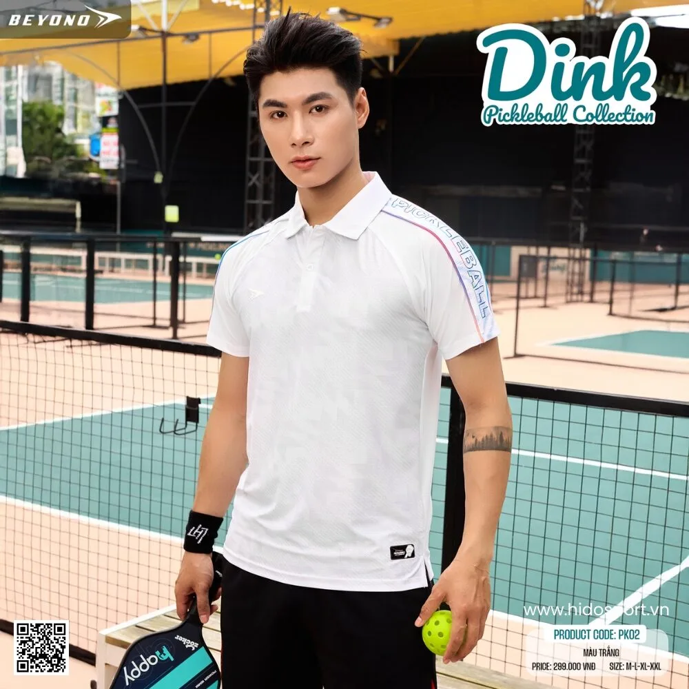 (TITLE)% Áo Polo Thể Thao Nam Nữ Beyono PK02 Chính Hãng 2025 - Nam Trắng