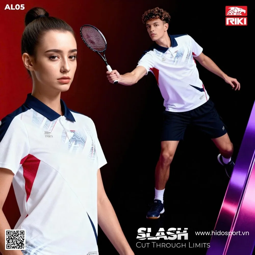 (TITLE)% Áo Polo Thể Thao Nam Nữ RIKI SLASH Chính Hãng 2025 - Trắng