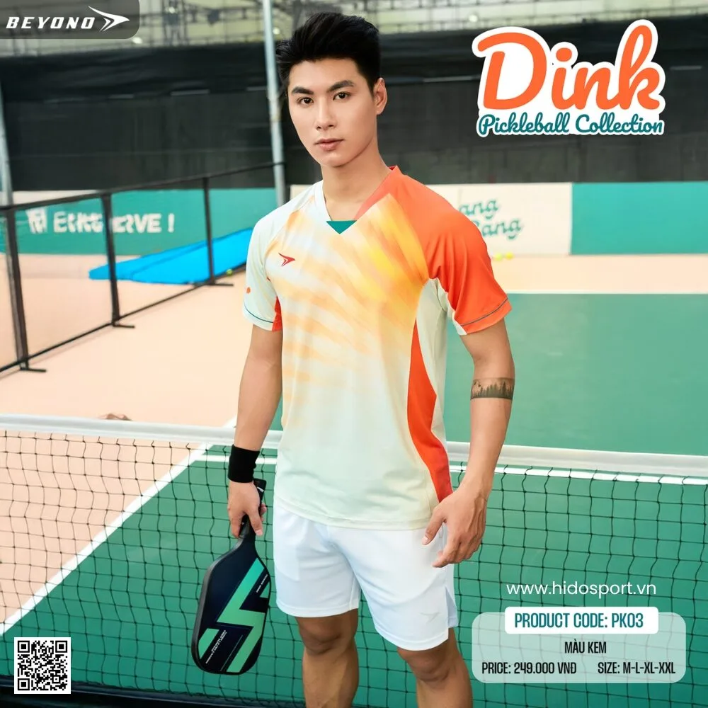 (TITLE)% Áo Thể Thao Nam Beyono PK03 Chính Hãng 2025 | BST DINK - Kem
