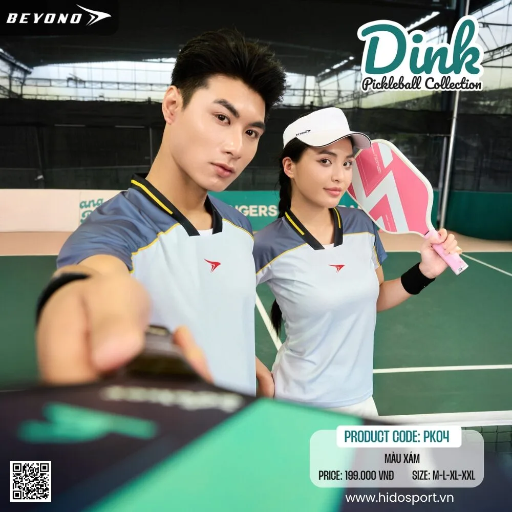 (TITLE)% Áo Thể Thao Nam Nữ Beyono PK04 Chính Hãng 2025 | BST DINK - Xám