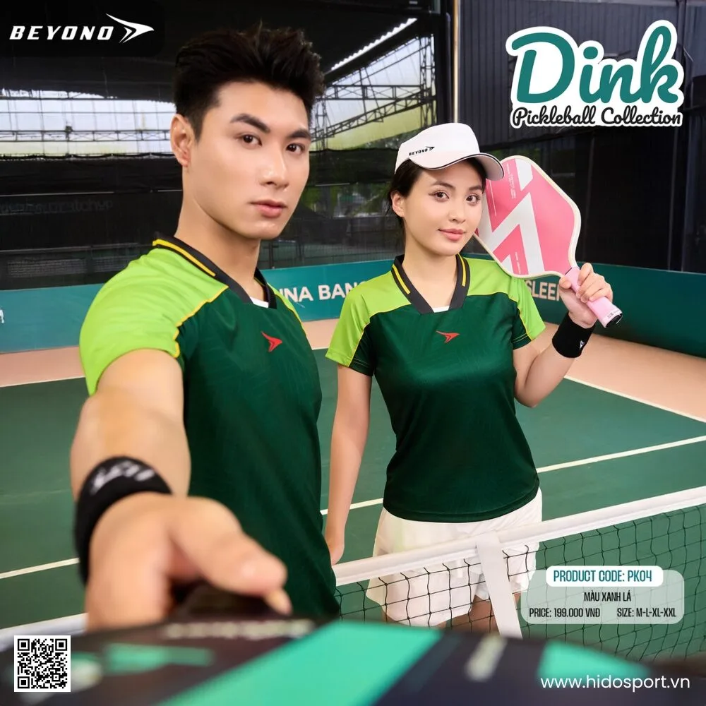 (TITLE)% Áo Thể Thao Nam Nữ Beyono PK04 Chính Hãng 2025 | BST DINK - Xanh Lá