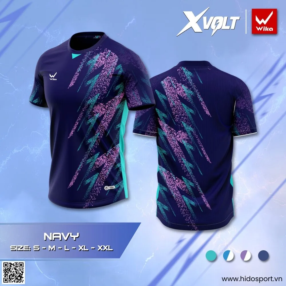 (TITLE)% Áo Thể Thao Nam Nữ WIKA XVOLT Chính Hãng 2025 | Linh Muối x Trí Chuột - Navy