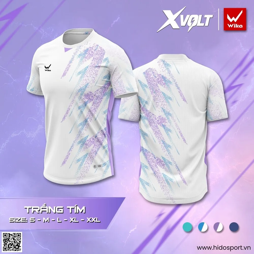 (TITLE)% Áo Thể Thao Nam Nữ WIKA XVOLT Chính Hãng 2025 | Linh Muối x Trí Chuột - Trắng Tím