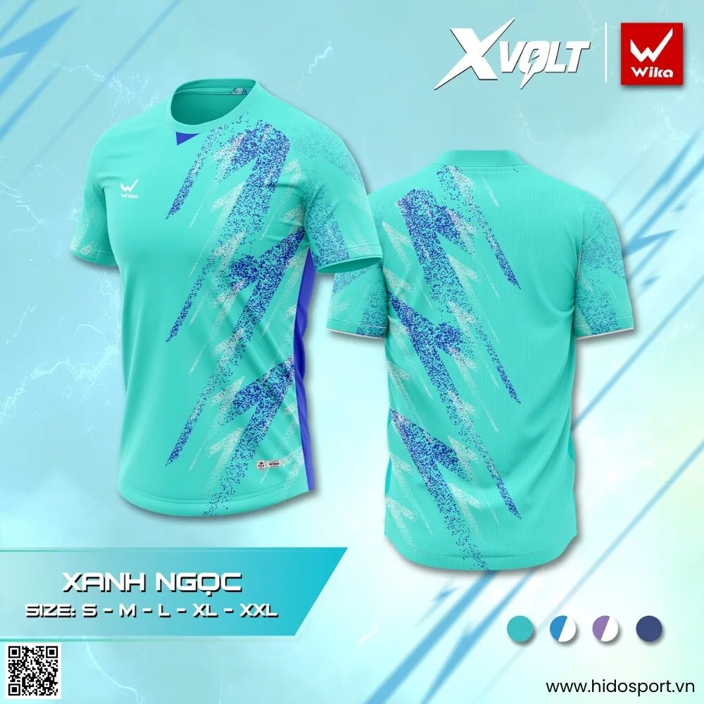 (TITLE)% Áo Thể Thao Nam Nữ WIKA XVOLT Chính Hãng 2025 | Linh Muối x Trí Chuột - Xanh Ngọc