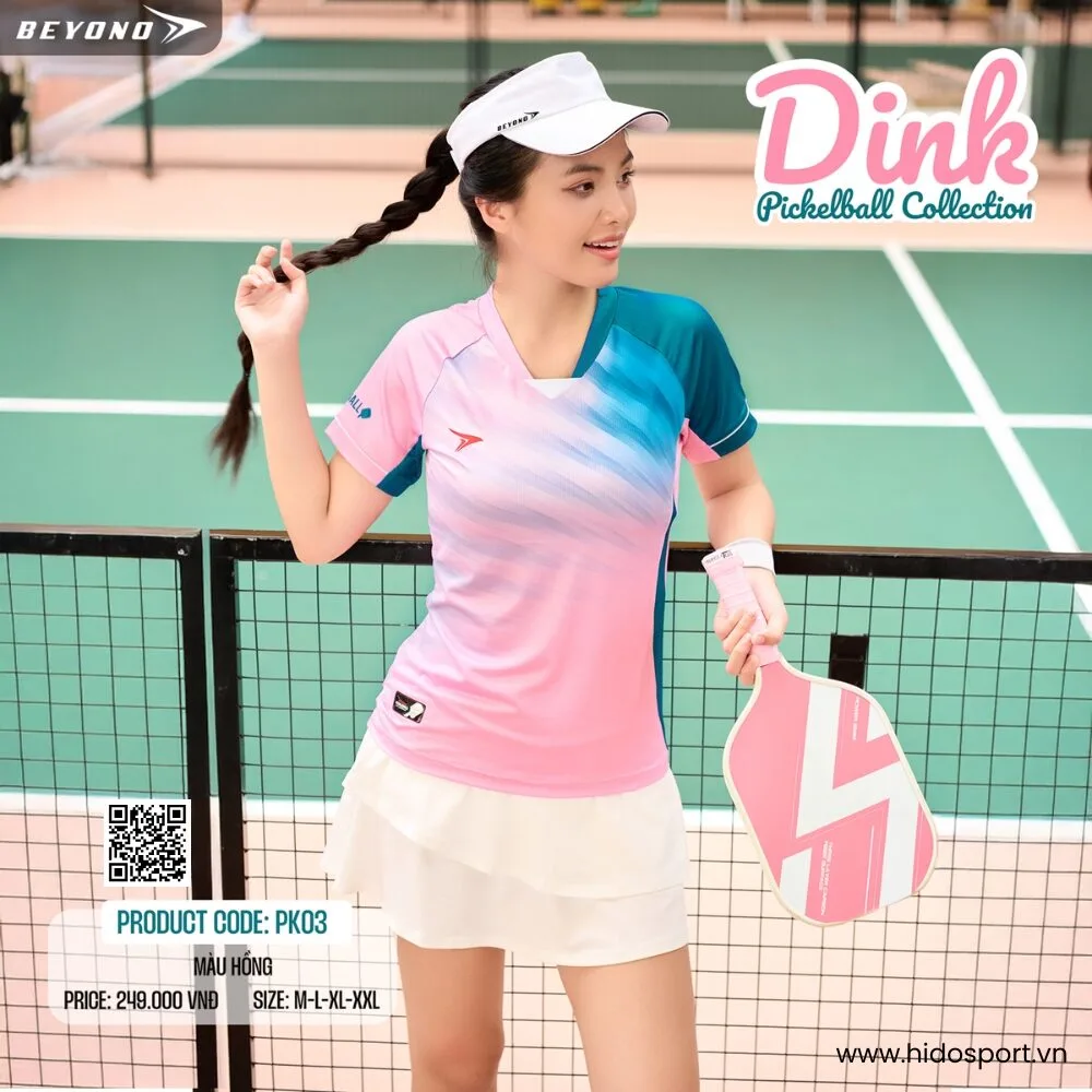 (TITLE)% Áo Thể Thao Nữ Beyono PK03 Chính Hãng 2025 | BST DINK - Hồng