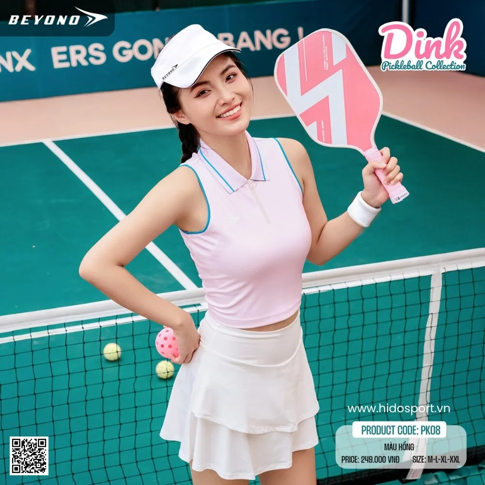 (TITLE)% Áo Thể Thao Nữ Beyono PK08 Chính Hãng 2025 | BST DINK - Hồng