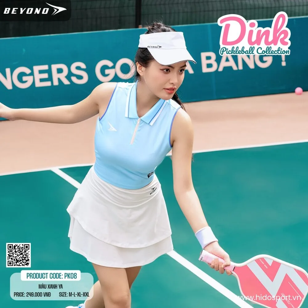 (TITLE)% Áo Thể Thao Nữ Beyono PK08 Chính Hãng 2025 | BST DINK - Xanh YA
