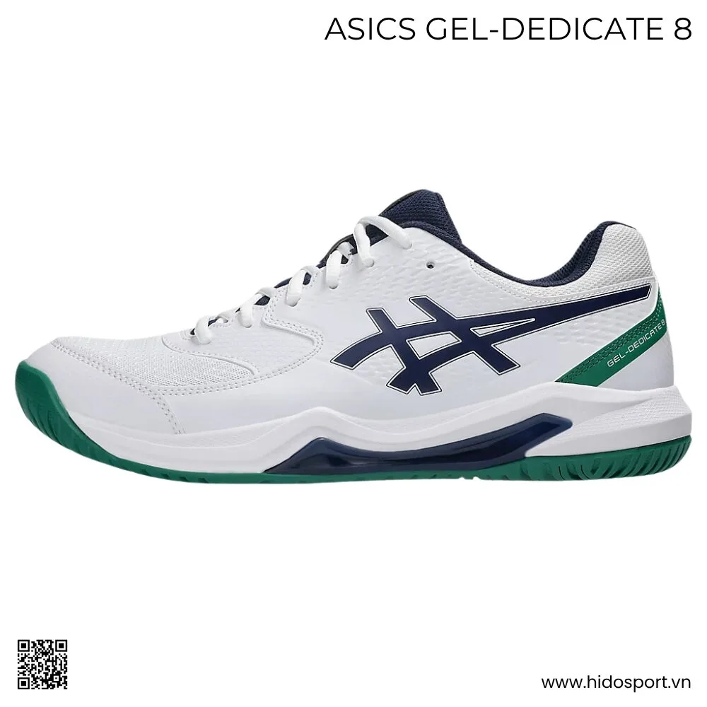 Giày Pickleball ASICS Gel-Dedicate 8 Chính Hãng 2025 | Màu Trắng Xanh - HIDO SPORT