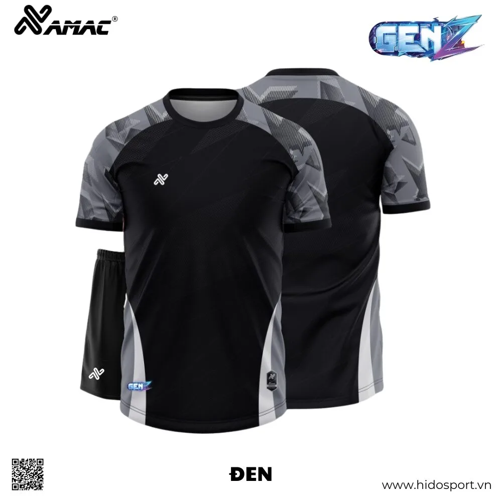 (TITLE)% BST 9 MÀU - Quần Áo Bóng Đá Thiết Kế Chính Hãng AMAC GEN Z 2025 - Đen