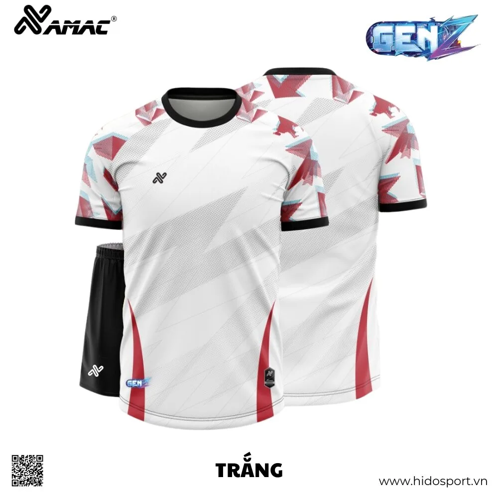 (TITLE)% BST 9 MÀU - Quần Áo Bóng Đá Thiết Kế Chính Hãng AMAC GEN Z 2025 - Trắng