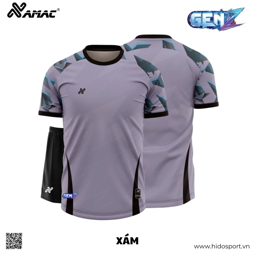 (TITLE)% BST 9 MÀU - Quần Áo Bóng Đá Thiết Kế Chính Hãng AMAC GEN Z 2025 - Xám
