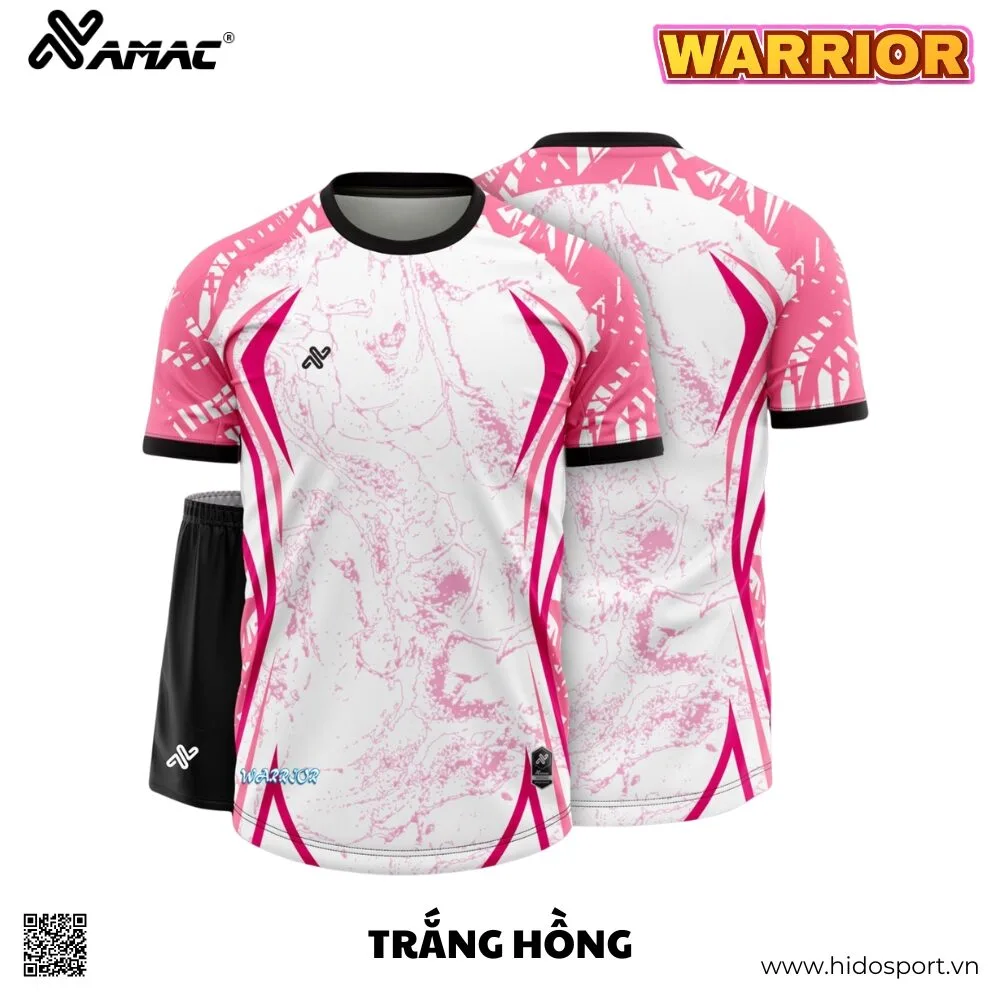 (TITLE)% BST 10 MÀU - Quần Áo Bóng Đá Thiết Kế Chính Hãng AMAC WARRIOR 2025 - Trắng Hồng