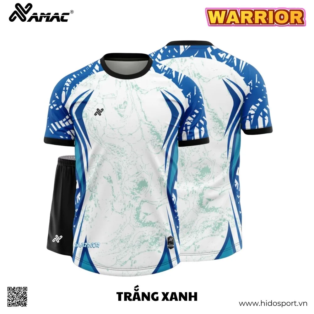 (TITLE)% BST 10 MÀU - Quần Áo Bóng Đá Thiết Kế Chính Hãng AMAC WARRIOR 2025 - Trắng Xanh