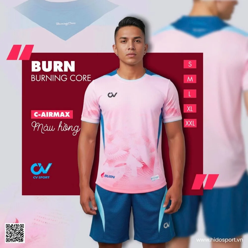(TITLE)% BST 6 MÀU - Quần Áo Bóng Đá Thiết Kế Chính Hãng CV BURN 2025 - Hồng