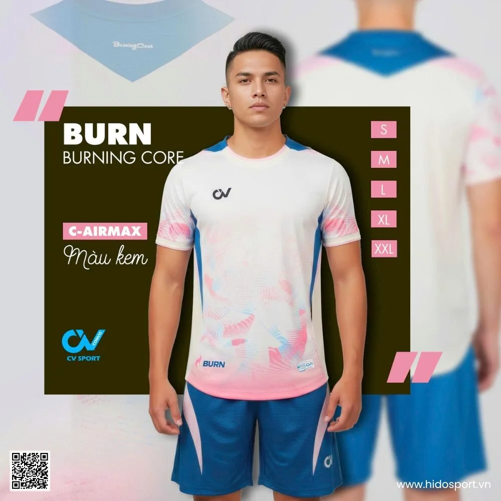 (TITLE)% BST 6 MÀU - Quần Áo Bóng Đá Thiết Kế Chính Hãng CV BURN 2025 - Kem