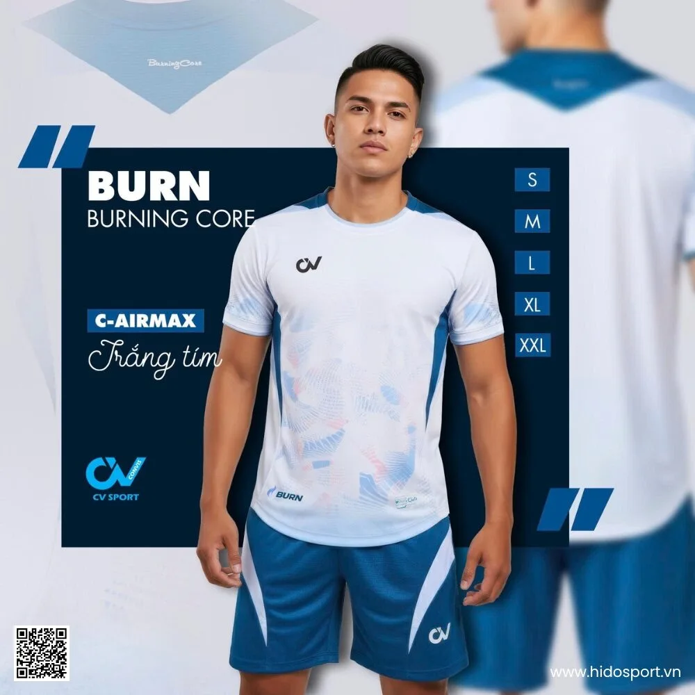 (TITLE)% BST 6 MÀU - Quần Áo Bóng Đá Thiết Kế Chính Hãng CV BURN 2025 - Trắng Tím