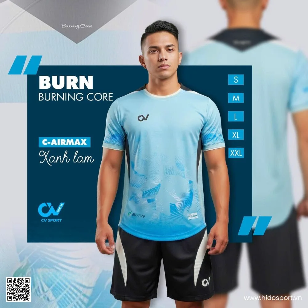 (TITLE)% BST 6 MÀU - Quần Áo Bóng Đá Thiết Kế Chính Hãng CV BURN 2025 - Xanh Lam