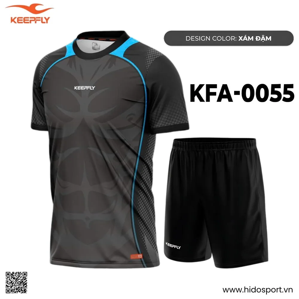 (TITLE)% BST 8 MÀU - Quần Áo Bóng Đá Thiết Kế Chính Hãng KFA-0055 KEEPFLY ACTION 2025 - Xám Đậm