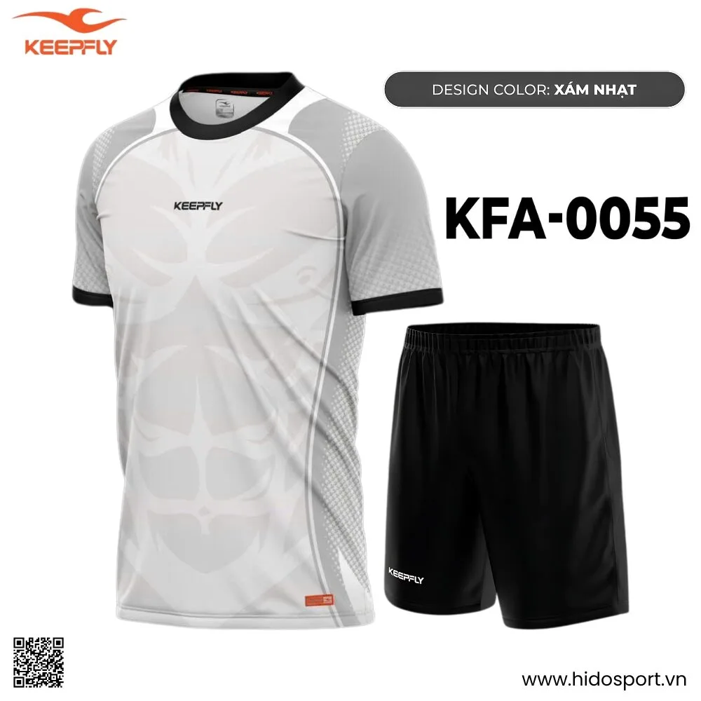 (TITLE)% BST 8 MÀU - Quần Áo Bóng Đá Thiết Kế Chính Hãng KFA-0055 KEEPFLY ACTION 2025 - Xám Nhạt