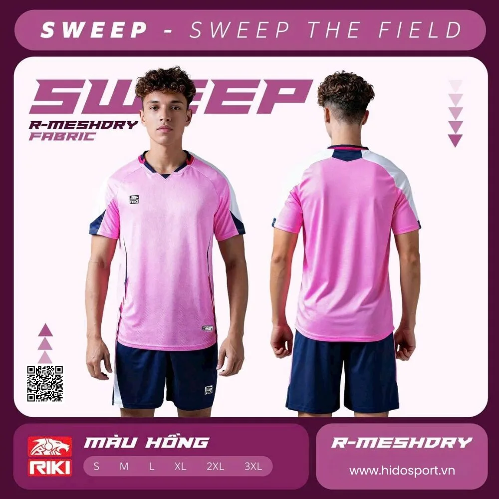 (TITLE)% BST 6 MÀU - Quần Áo Bóng Đá Thiết Kế Chính Hãng RIKI SWEEP 2025 - Hồng