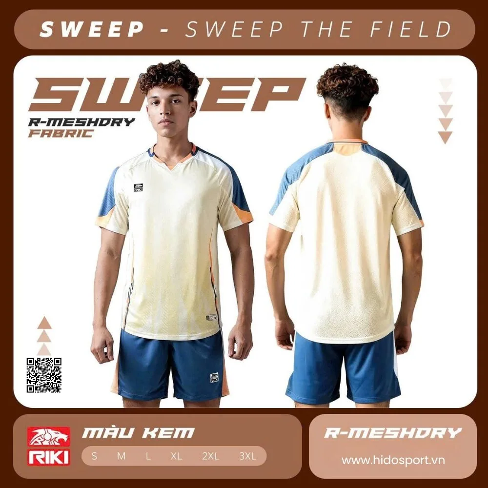 (TITLE)% BST 6 MÀU - Quần Áo Bóng Đá Thiết Kế Chính Hãng RIKI SWEEP 2025 - Kem