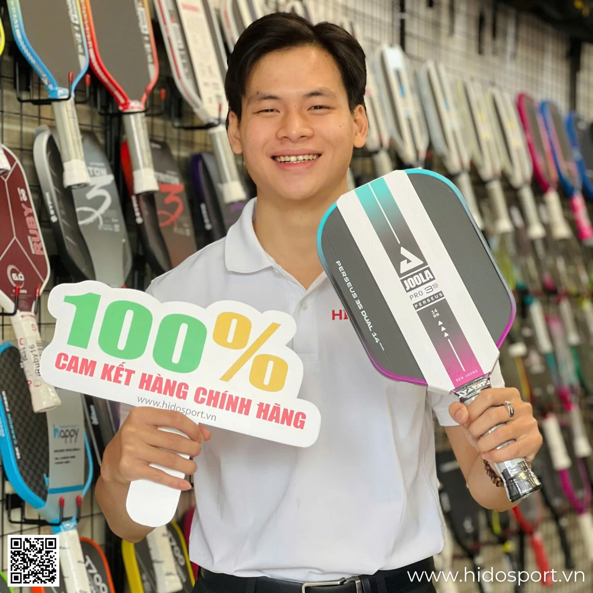 (TITLE)% Vot Pickleball Joola Gen 3s Dual Chinh Hang 14 16mm Hinh Anh Thuc Te 001