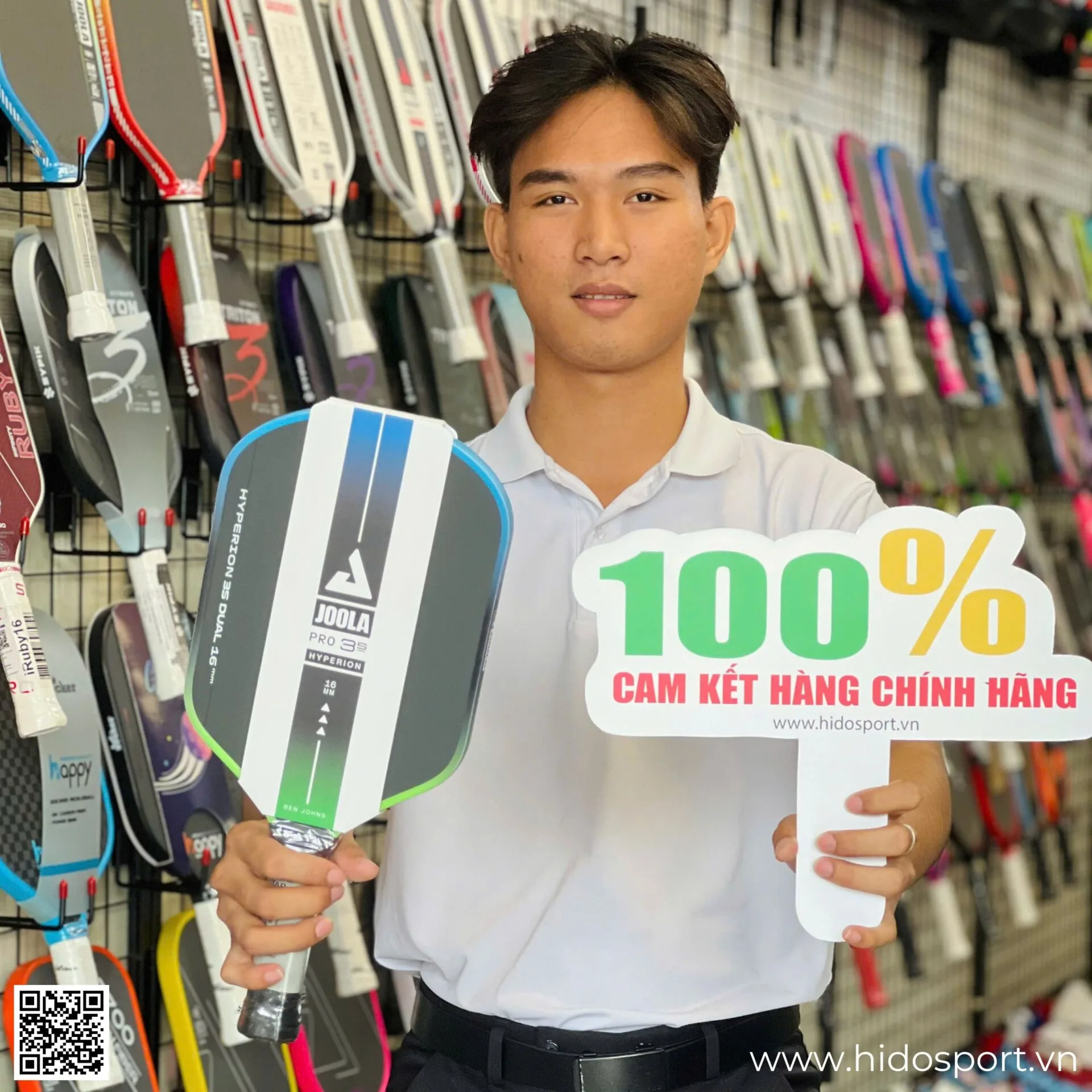 (TITLE)% Vot Pickleball Joola Gen 3s Dual Chinh Hang 14 16mm Hinh Anh Thuc Te 006