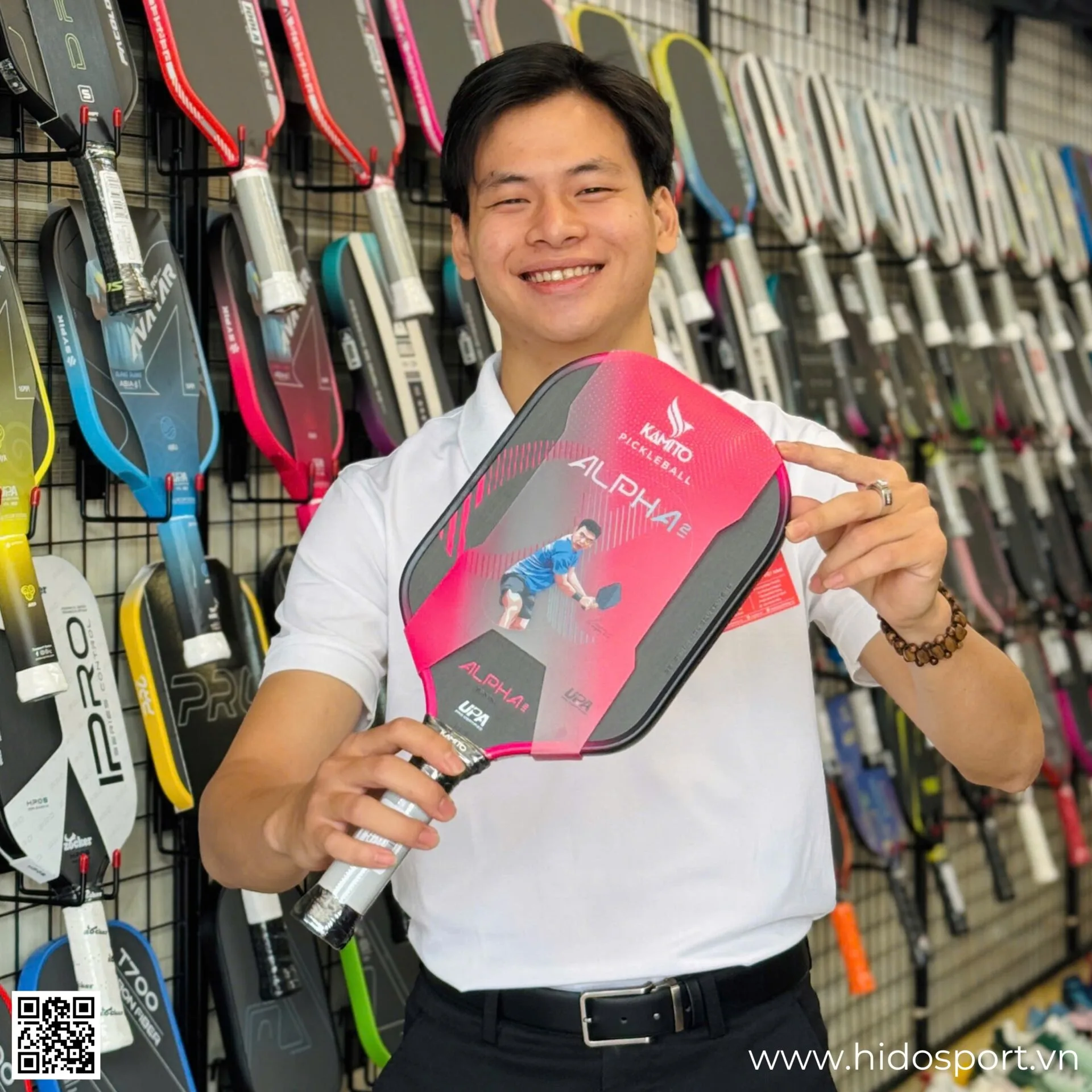 (TITLE)% Vot Pickleball Kamito Alpha 2 Chinh Hang 14mm 16mm Hinh Anh Doc Quyen Tai Hido Sport 01