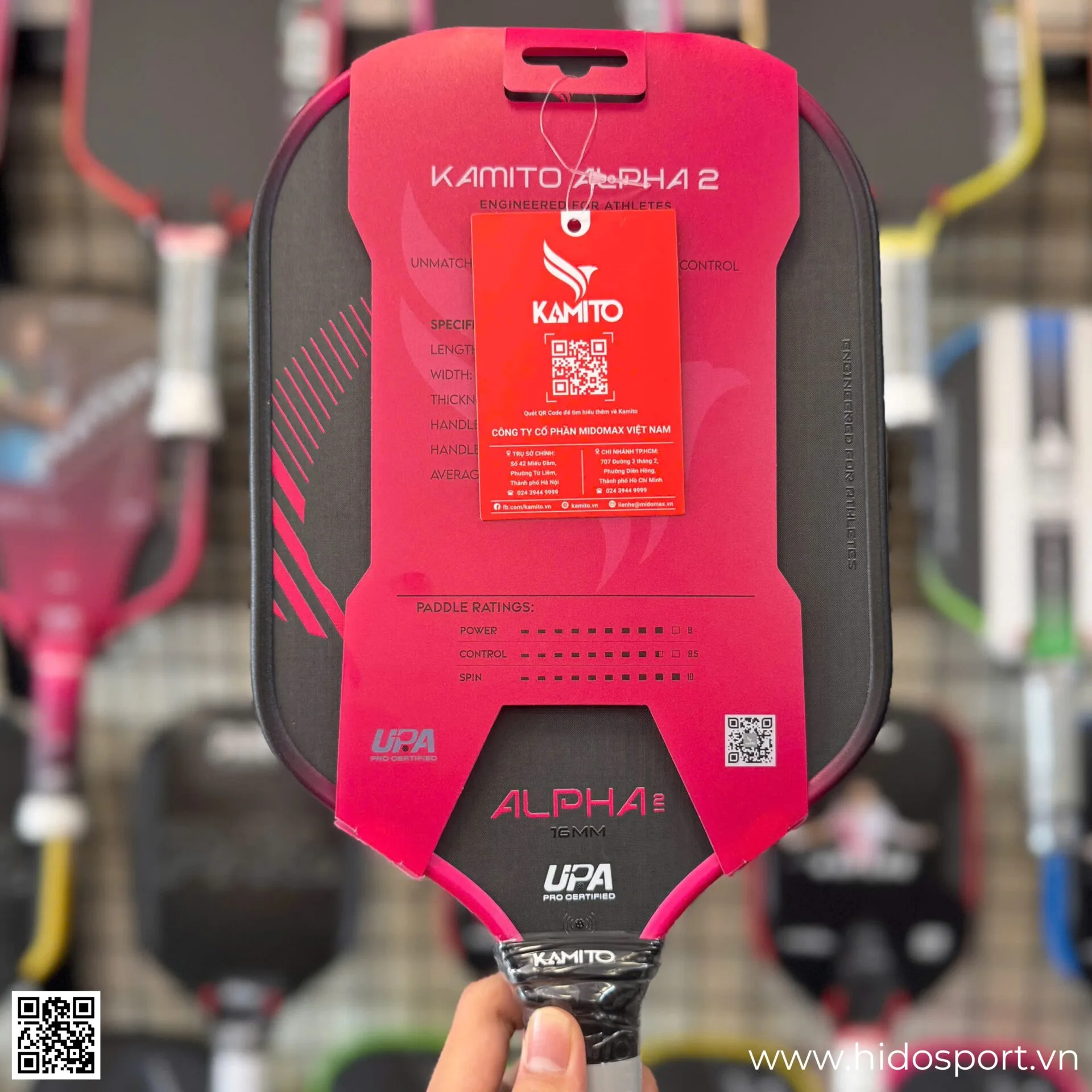 (TITLE)% Vot Pickleball Kamito Alpha 2 Chinh Hang 14mm 16mm Hinh Anh Doc Quyen Tai Hido Sport 04
