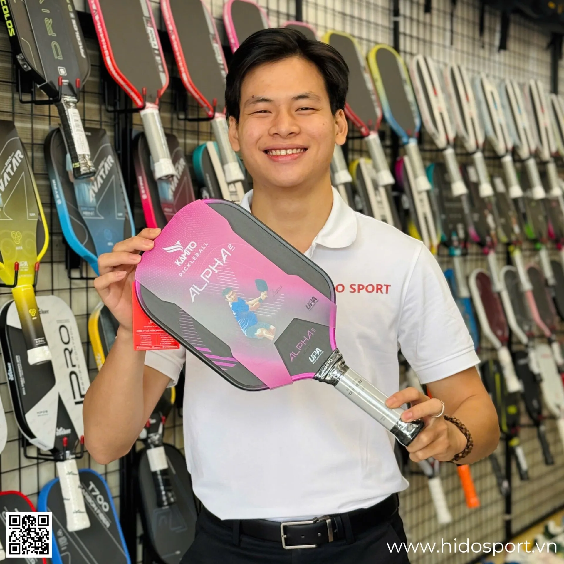 (TITLE)% Vot Pickleball Kamito Alpha 2 Chinh Hang 14mm 16mm Hinh Anh Doc Quyen Tai Hido Sport 07