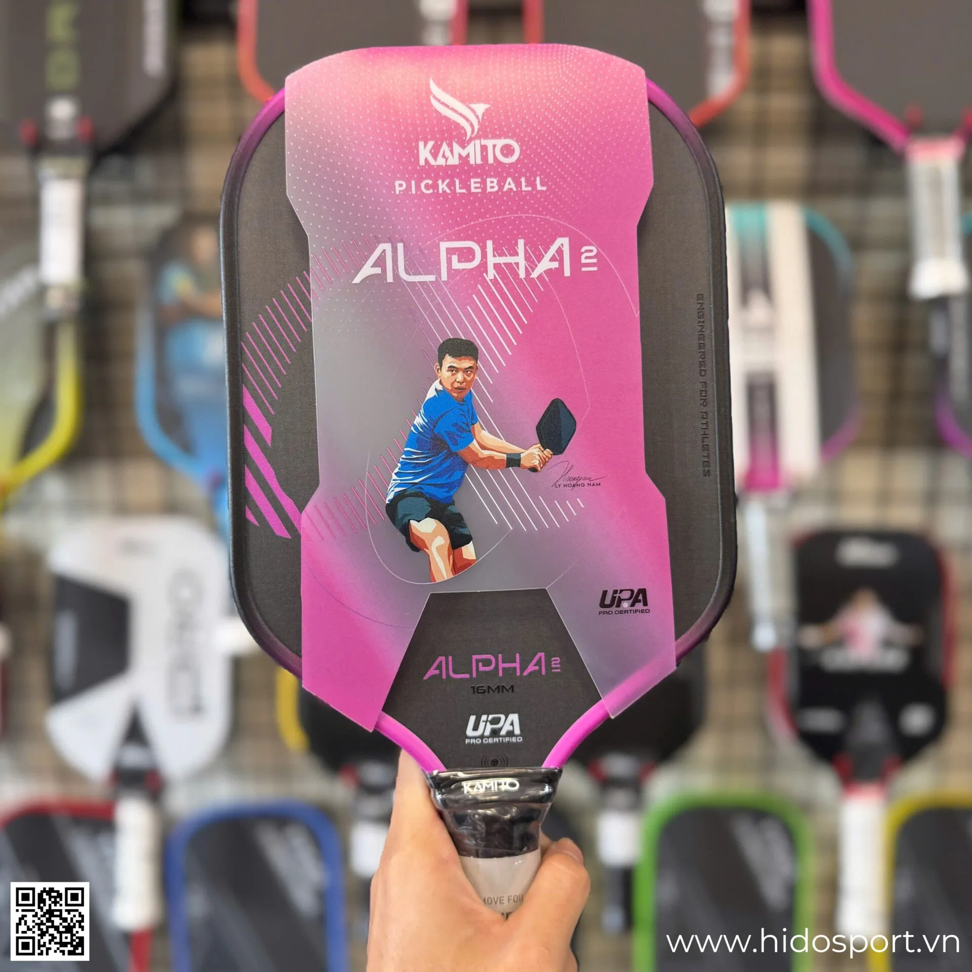 (TITLE)% Vot Pickleball Kamito Alpha 2 Chinh Hang 14mm 16mm Hinh Anh Doc Quyen Tai Hido Sport 09