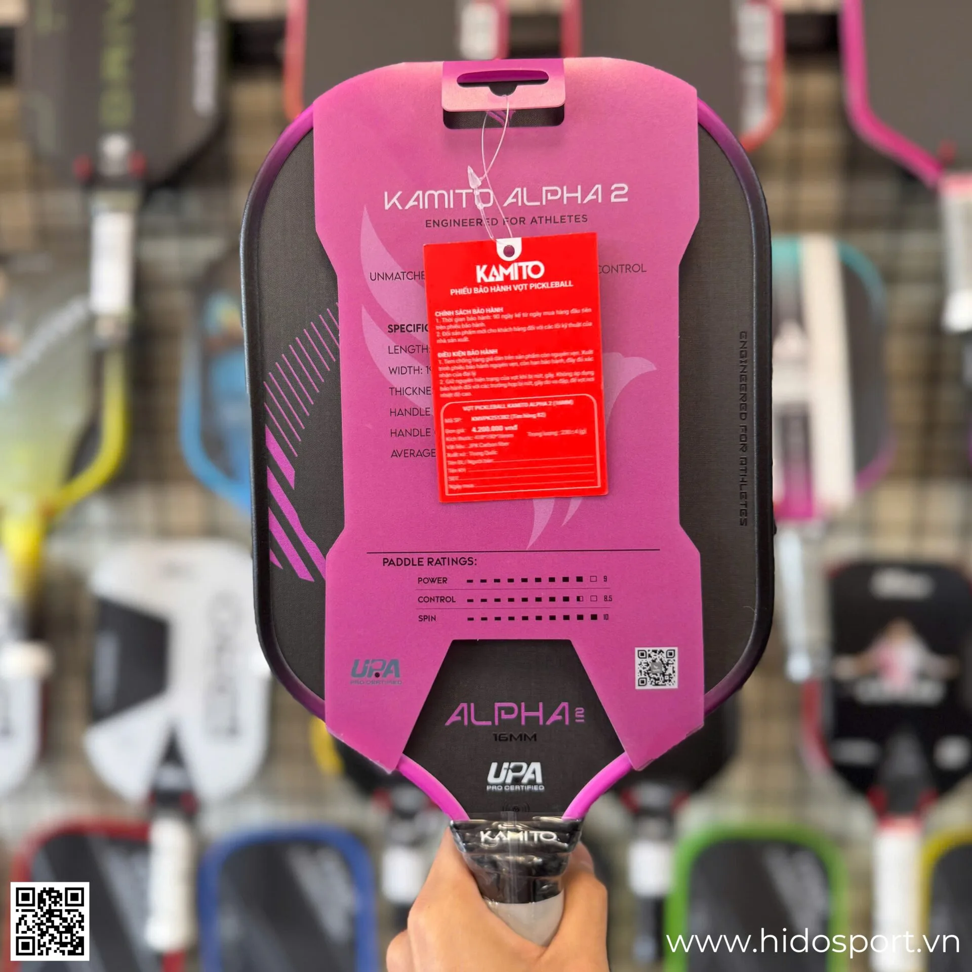 (TITLE)% Vot Pickleball Kamito Alpha 2 Chinh Hang 14mm 16mm Hinh Anh Doc Quyen Tai Hido Sport 10