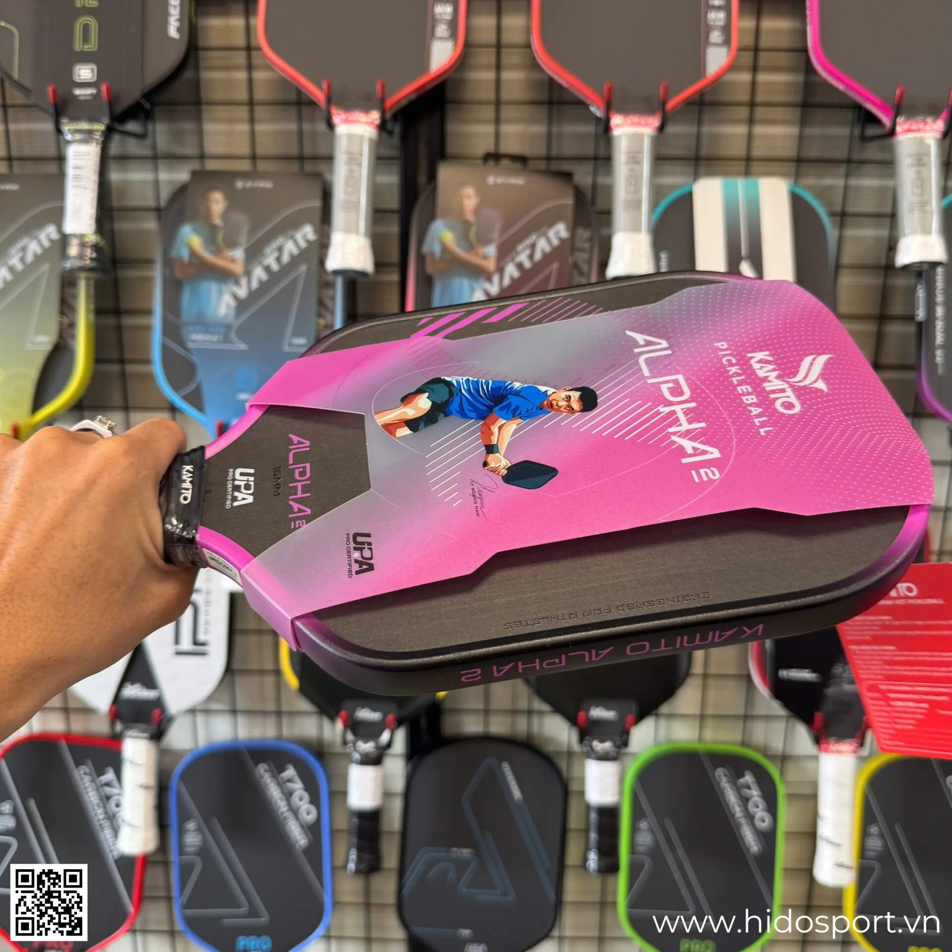 (TITLE)% Vot Pickleball Kamito Alpha 2 Chinh Hang 14mm 16mm Hinh Anh Doc Quyen Tai Hido Sport 11