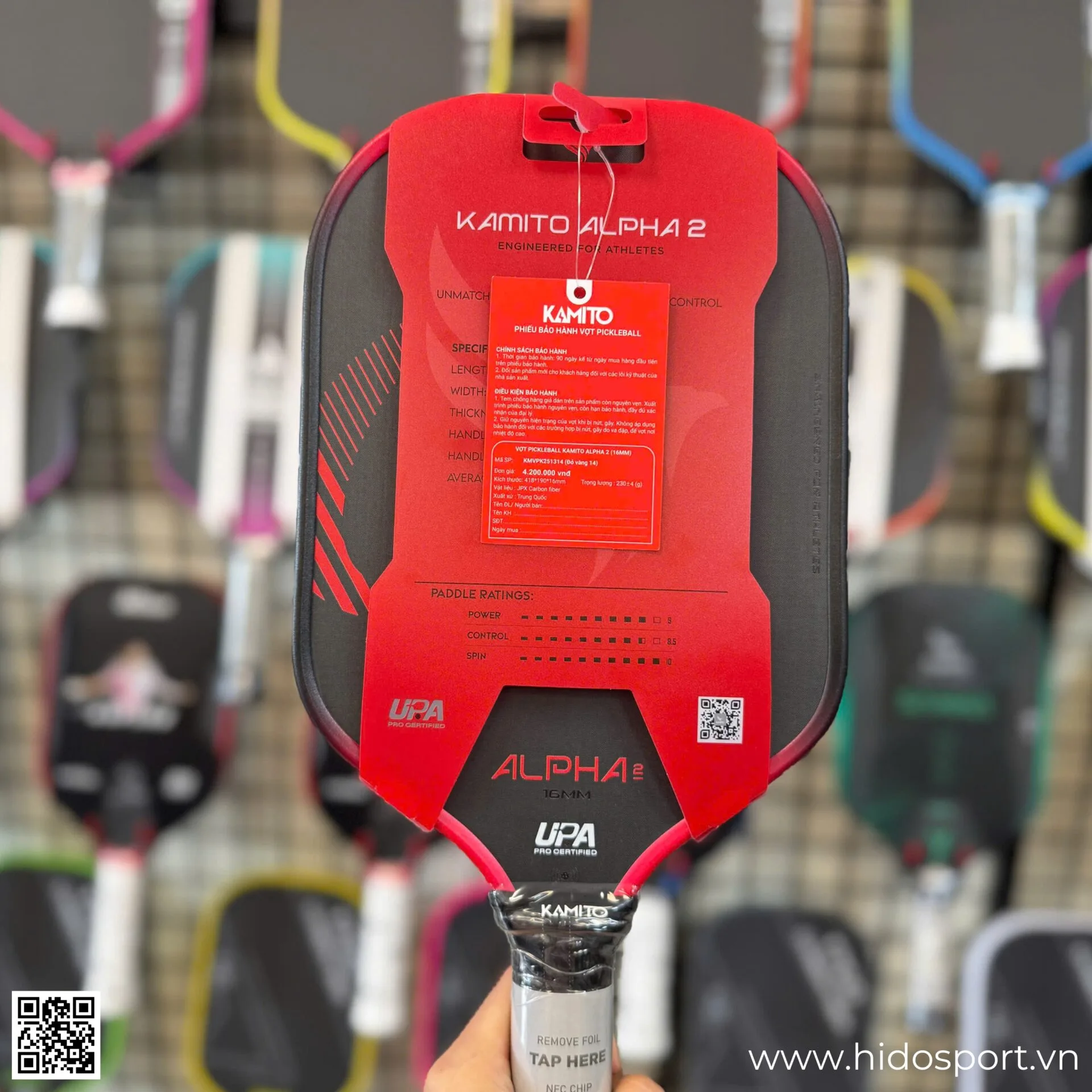 (TITLE)% Vot Pickleball Kamito Alpha 2 Chinh Hang 14mm 16mm Hinh Anh Doc Quyen Tai Hido Sport 22