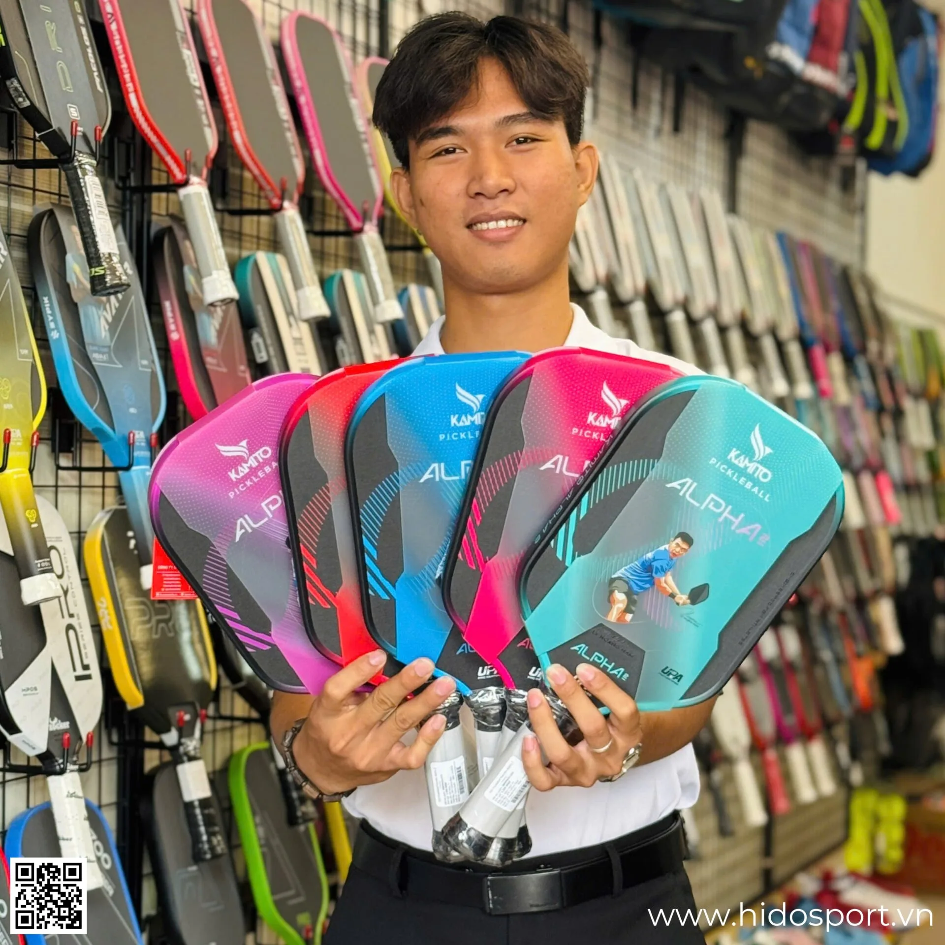 Vot Pickleball Kamito Alpha 2 Chinh Hang 14mm 16mm Hinh Anh Doc Quyen Tai Hido Sport