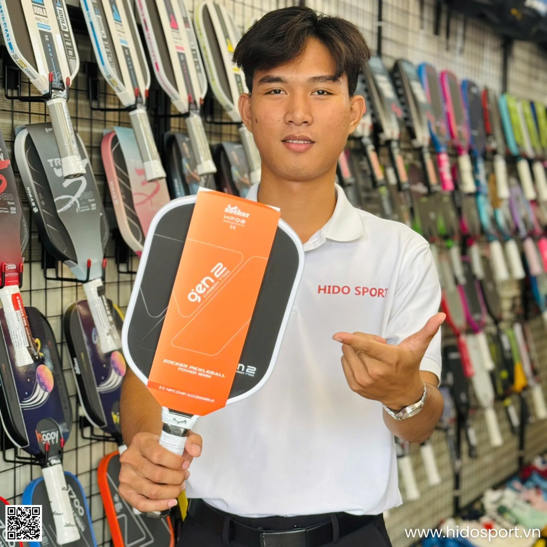 Vot Pickleball Zocker Happy Hp02 Gen 2 Chinh Hang 16mm Hinh Anh 001