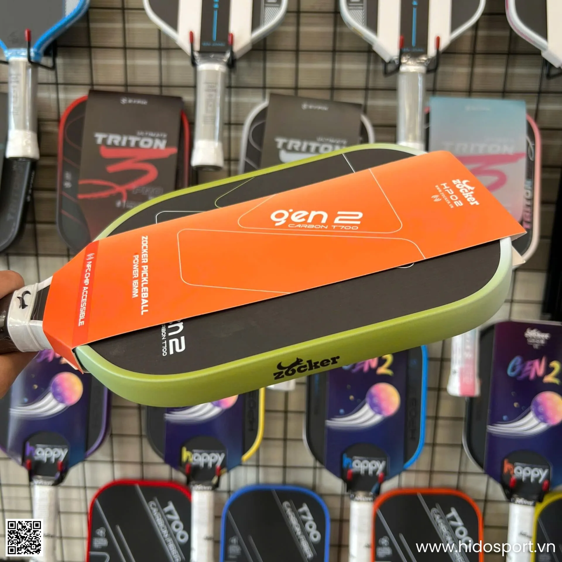 (TITLE)% Vot Pickleball Zocker Happy Hp02 Gen 2 Chinh Hang 16mm Hinh Anh 012