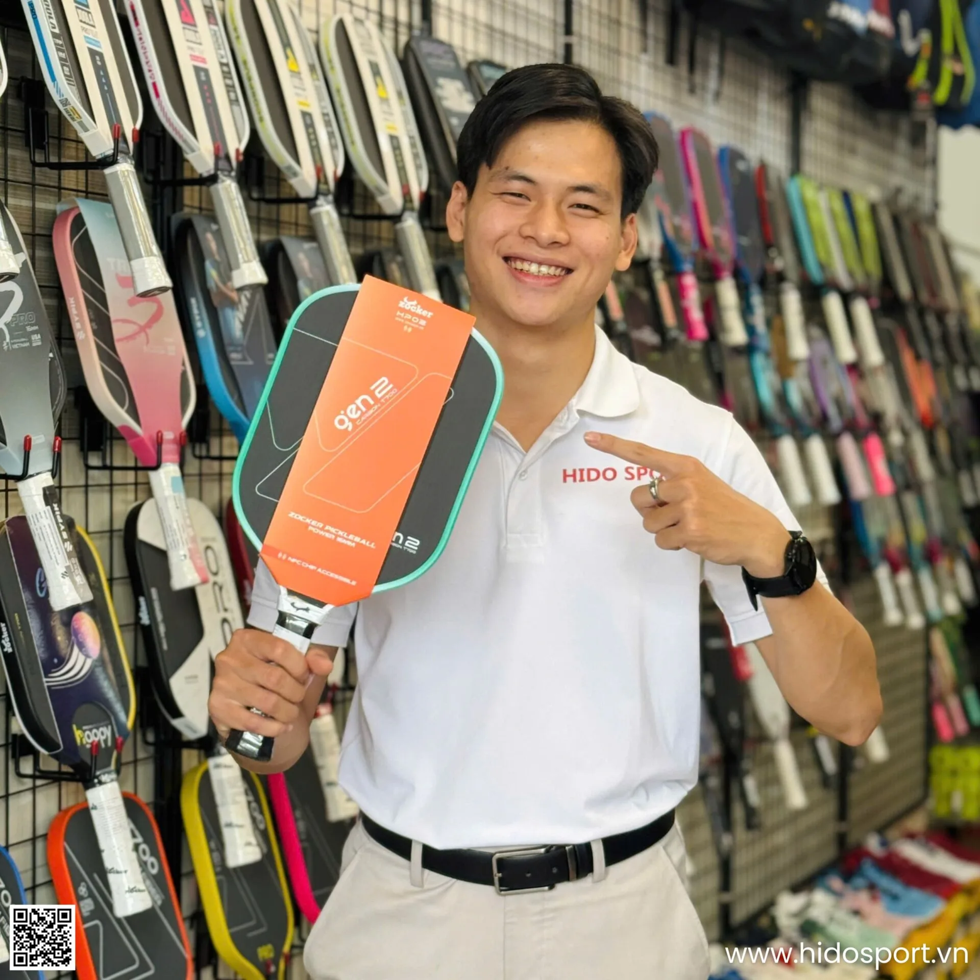 (TITLE)% Vot Pickleball Zocker Happy Hp02 Gen 2 Chinh Hang 16mm Hinh Anh 014