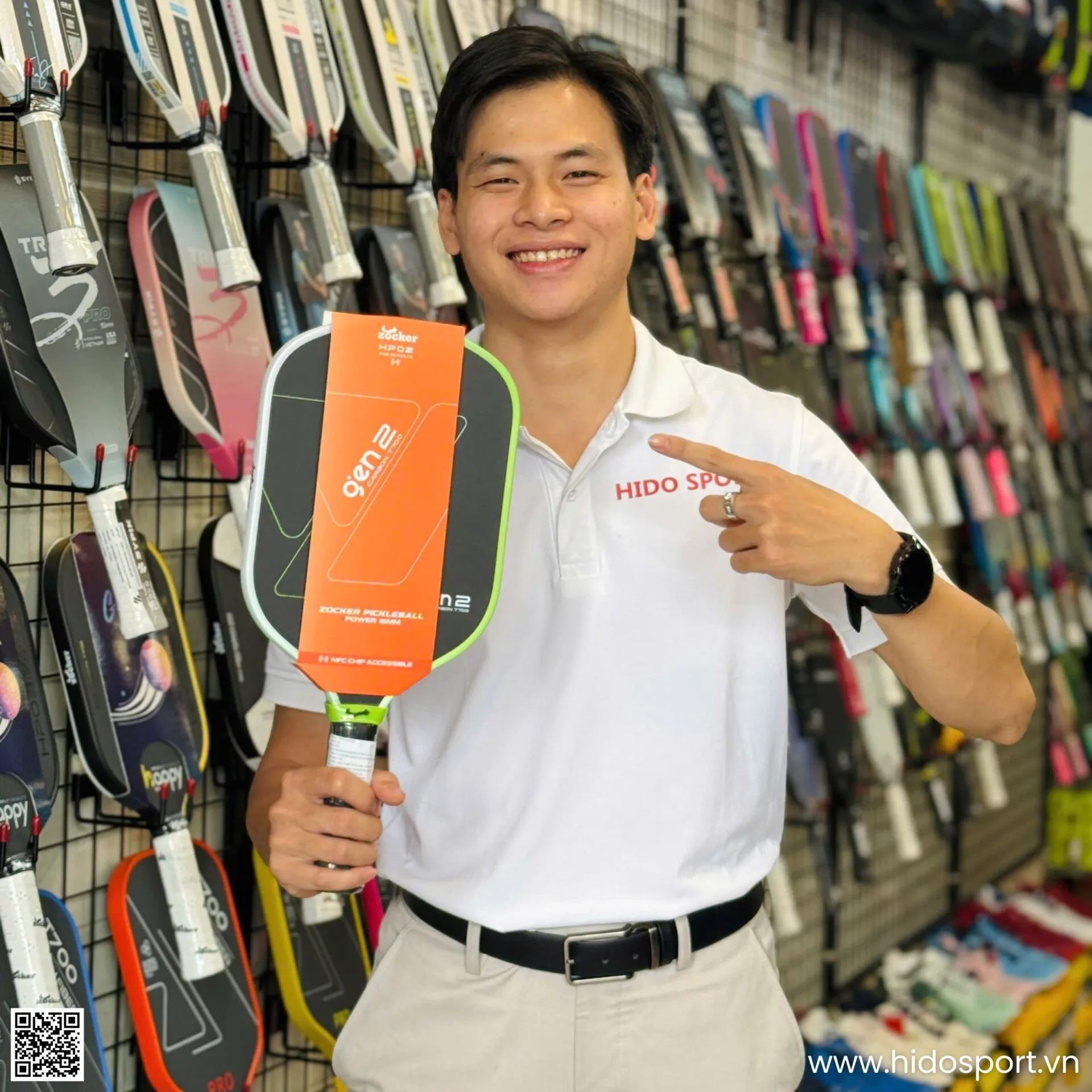 (TITLE)% Vot Pickleball Zocker Happy Hp02 Gen 2 Chinh Hang 16mm Hinh Anh 019