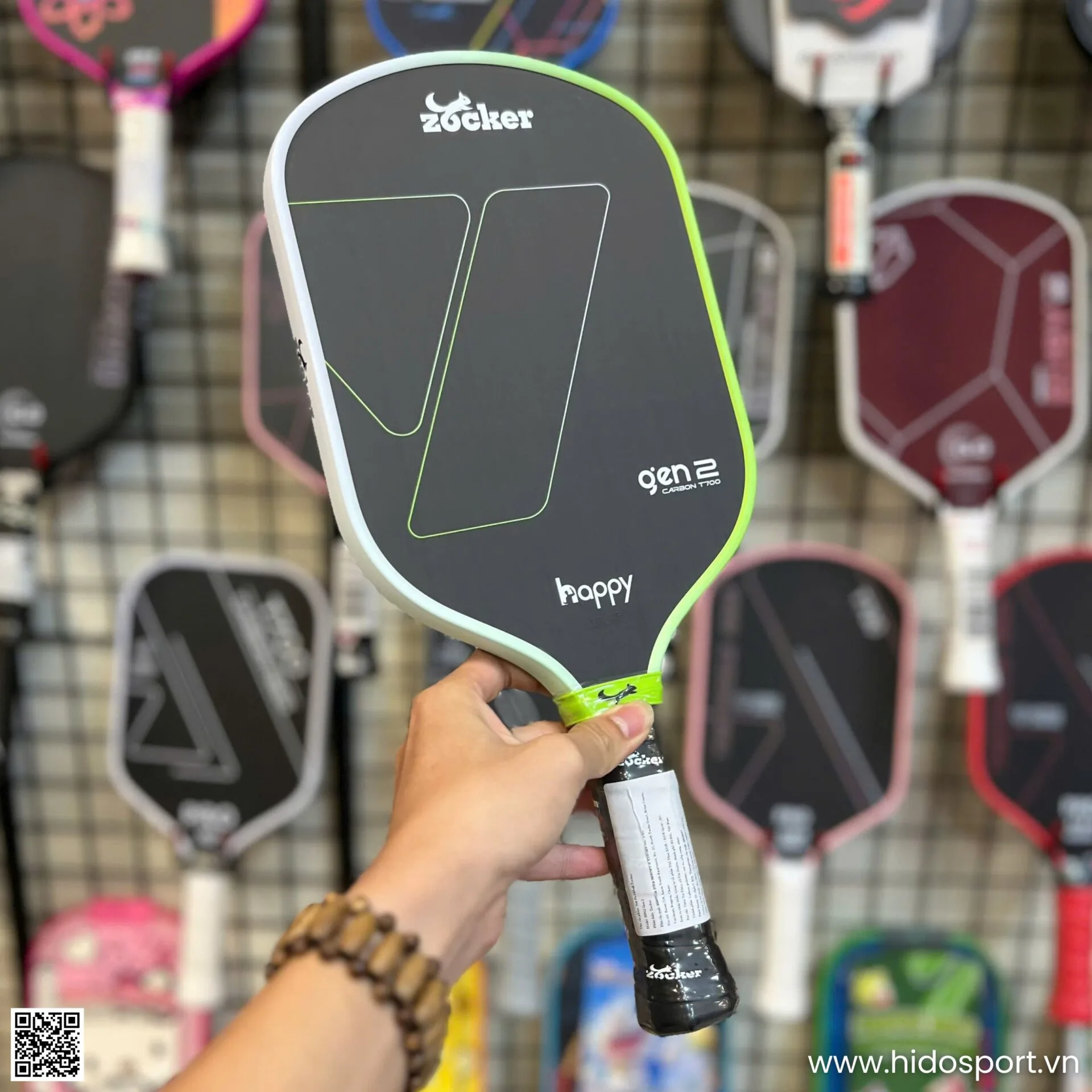(TITLE)% Vot Pickleball Zocker Happy Hp02 Gen 2 Chinh Hang 16mm Hinh Anh 020