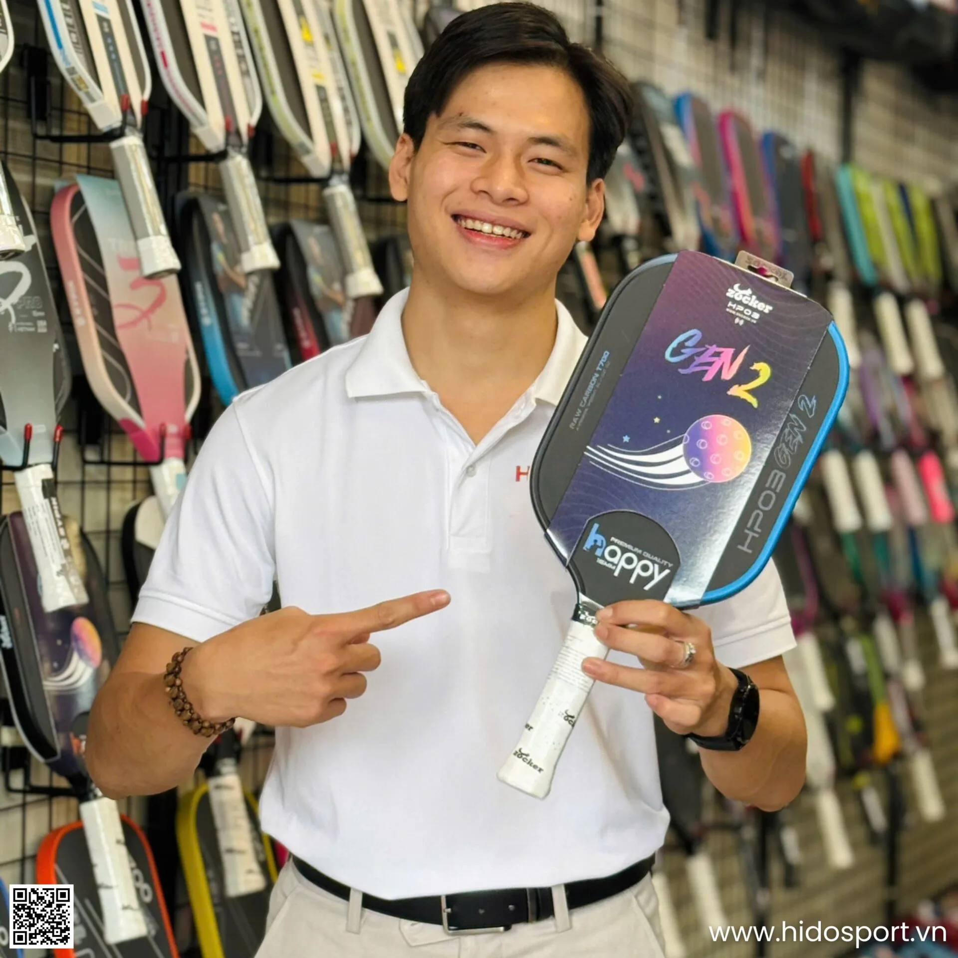 Vot Pickleball Zocker Happy Hp03 Gen 2 Chinh Hang 16mm Hinh Anh 001