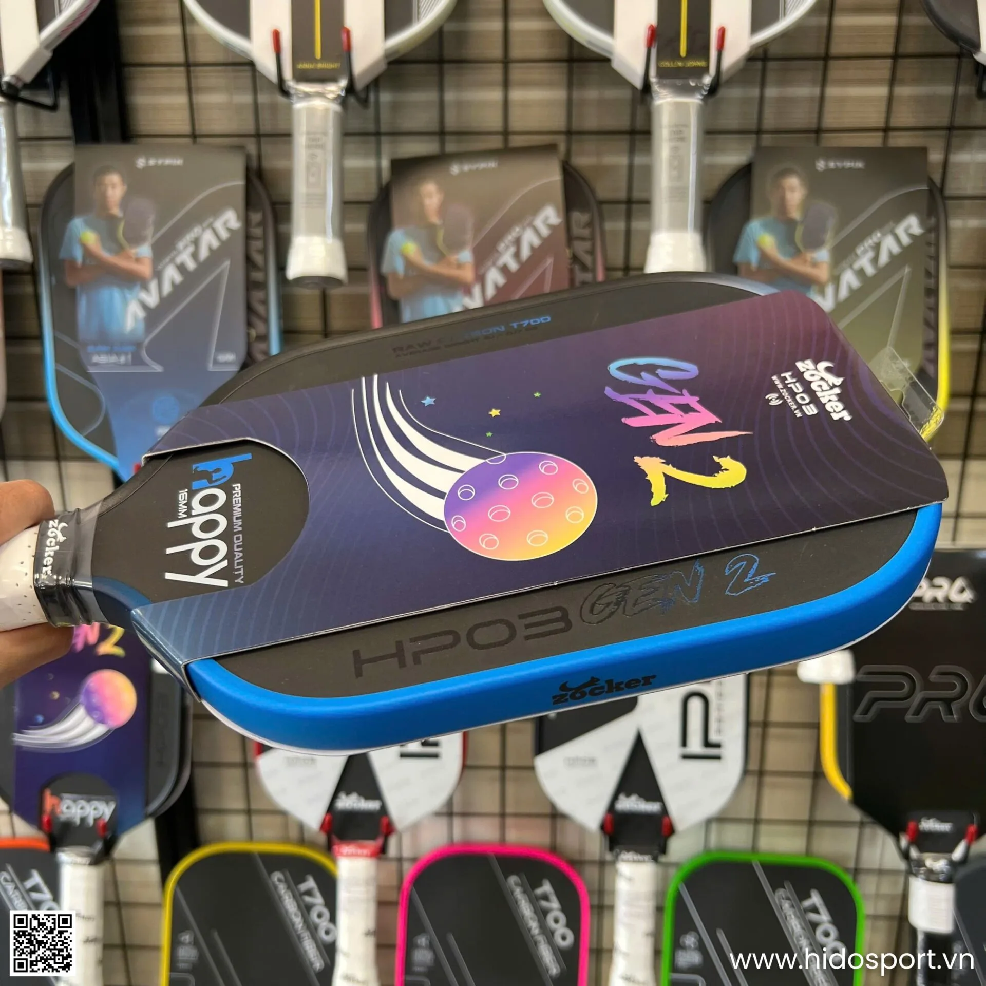 (TITLE)% Vot Pickleball Zocker Happy Hp03 Gen 2 Chinh Hang 16mm Hinh Anh 005