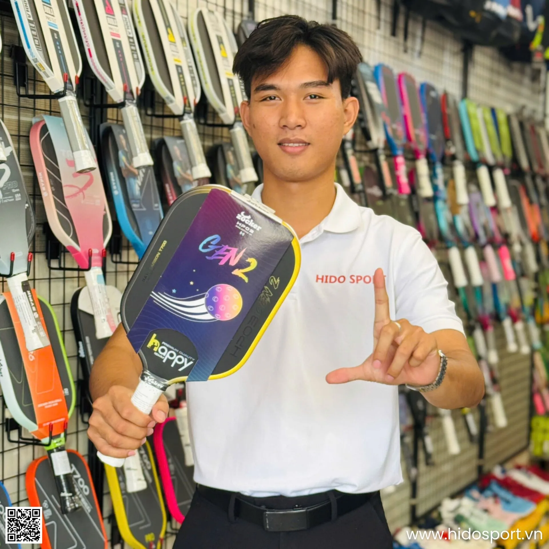 (TITLE)% Vot Pickleball Zocker Happy Hp03 Gen 2 Chinh Hang 16mm Hinh Anh 013