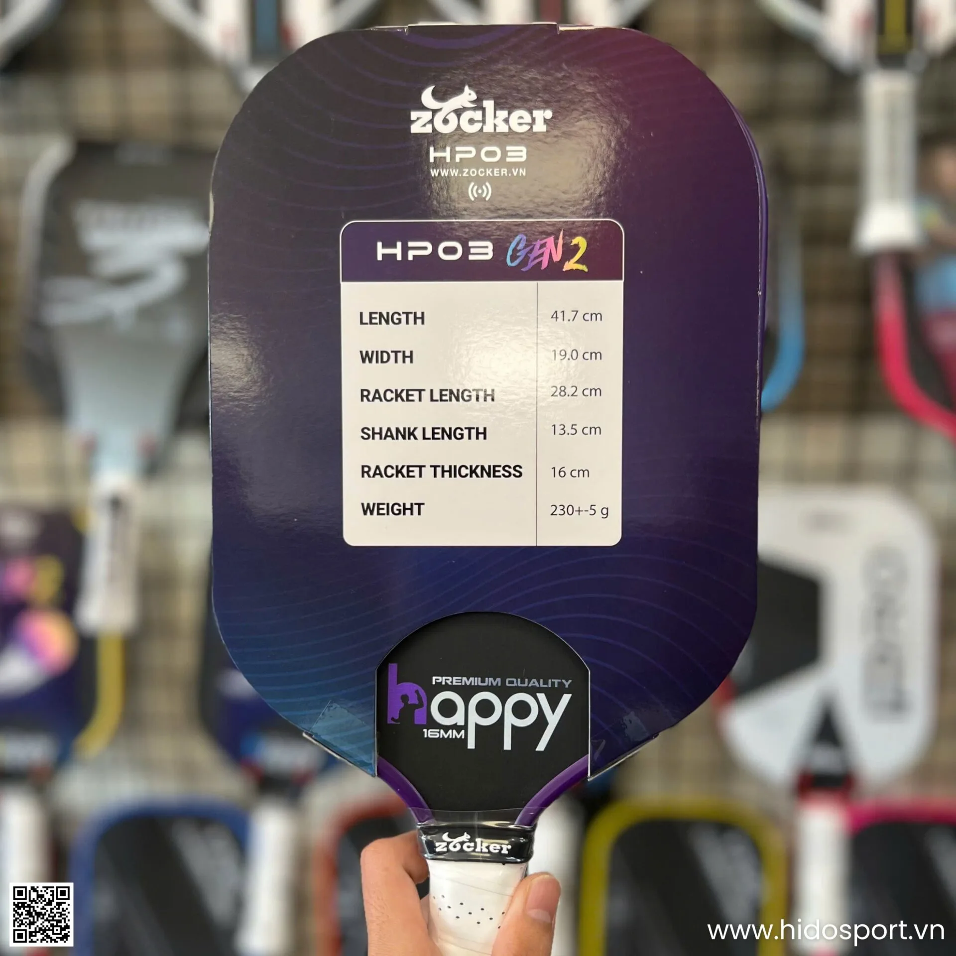 (TITLE)% Vot Pickleball Zocker Happy Hp03 Gen 2 Chinh Hang 16mm Hinh Anh 023