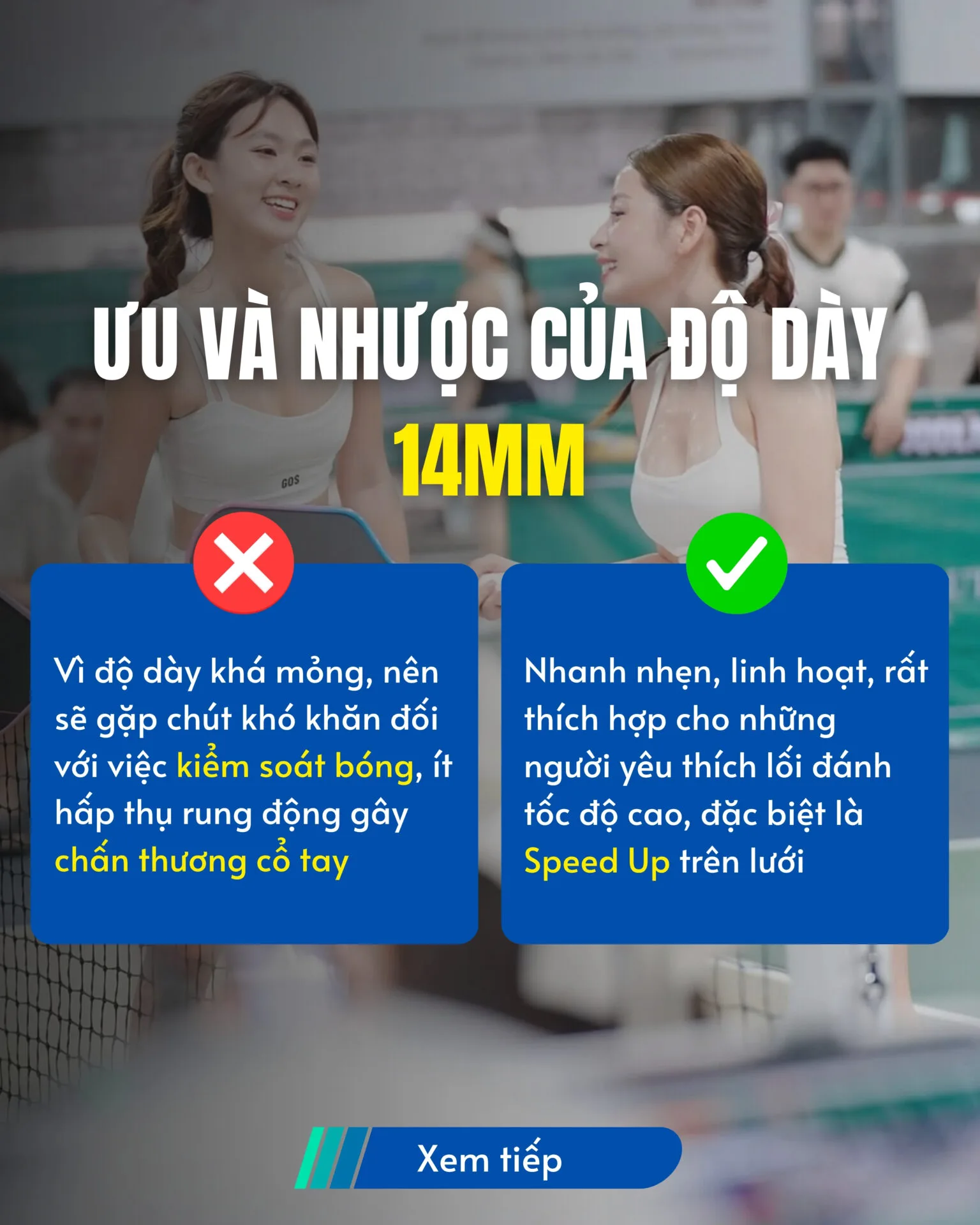 (TITLE)% Nu Nen Chon Vot Pickleball 14mm Hay 16mm 001