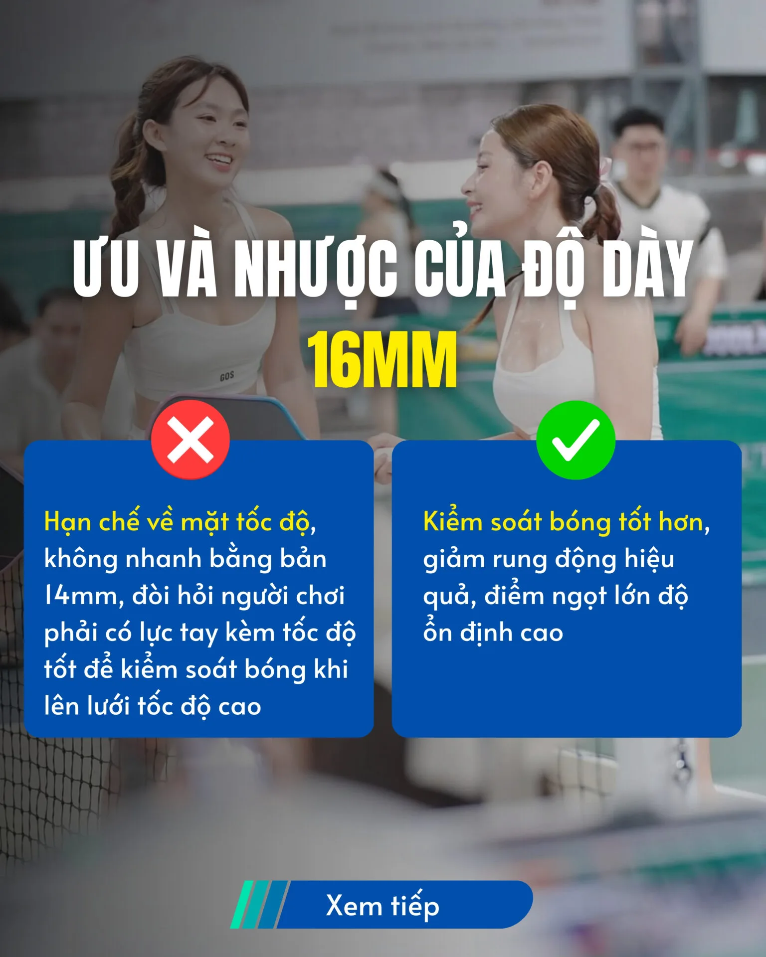 (TITLE)% Nu Nen Chon Vot Pickleball 14mm Hay 16mm 002